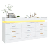 Modern 9-Drawer Wooden Dresser With LED Light
