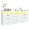Modern 9-Drawer Wooden Dresser With LED Light