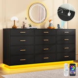 Modern 12 Drawer Dresser With Built-In Charging Station