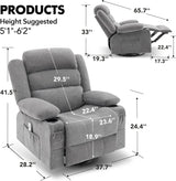 Oversized Rocker Recliner Chair with Heat Massage - Omega Lifestyles