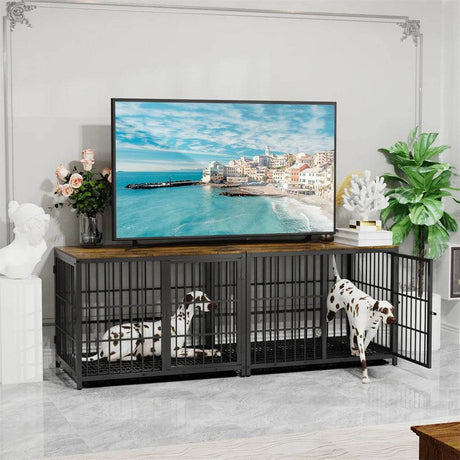 Multifunctional Wooden Dog Crate With Removable Tray - Omega Lifestyles