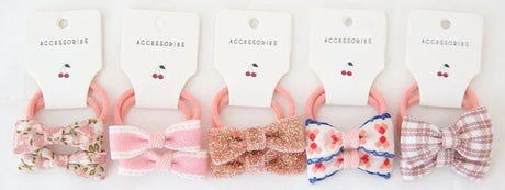 Set Of 10 Floral Bow Elastic Baby Hair Bands - Omega Lifestyles