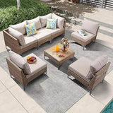 7-Piece Wicker Patio Furniture Set - Omega Lifestyles