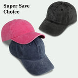 Pack of 3 Adjustable Cotton Casual Baseball Caps