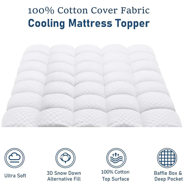 Quilted Cooling Cotton Deep Pocket Mattress Protector - Omega Lifestyles