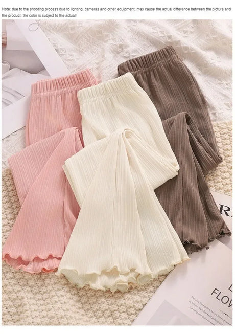 Girls Summer Casual Polyester Elastane Wide Leg Pants - Omega Lifestyles