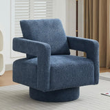 Boucle Upholstered Swivel Accent Chair With Pillow - Omega Lifestyles