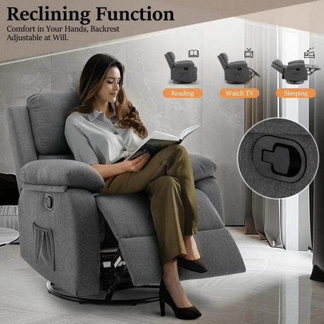360-Degree Swivel Rocker Recliner Chair - Omega Lifestyles