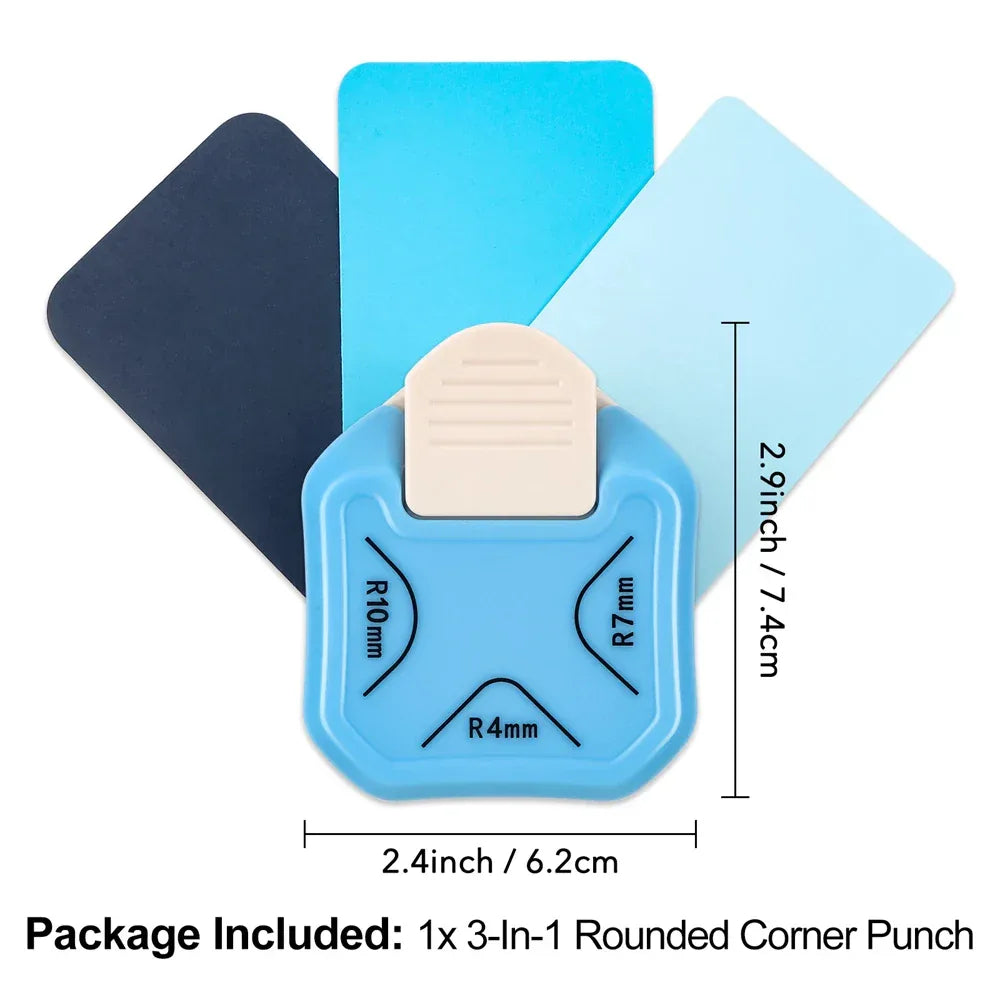 3-Way Ergonomic Paper Corner Rounder Punch Tool - Omega Lifestyles
