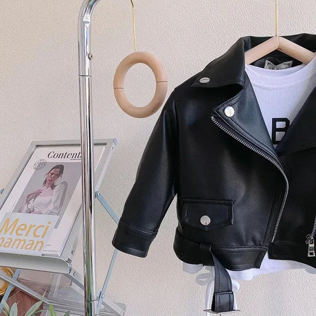 Children’s Autumn Thin Cotton Polyester PU Leather Jacket - Omega Lifestyles