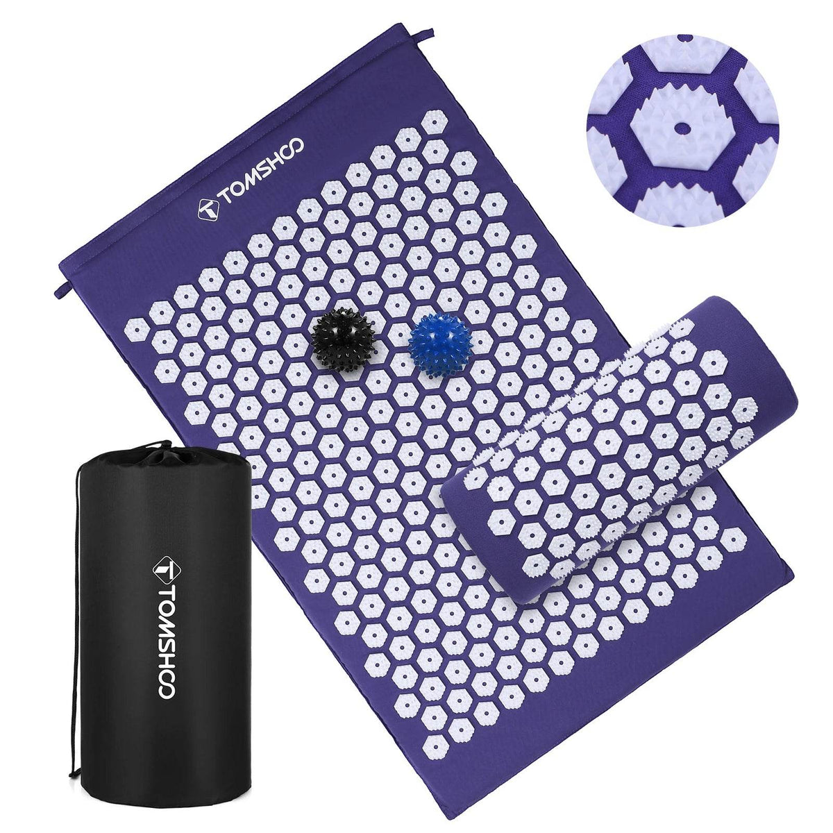 Acupressure Mat and Pillow Massage Set With Bag