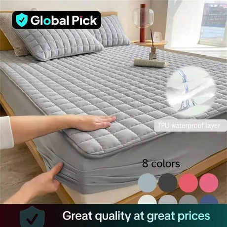 Waterproof Soft Plaid Mattress Protector Set - Omega Lifestyles
