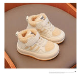 Children Plush Anti-Skid Cotton Leather Winter Sneakers - Omega Lifestyles