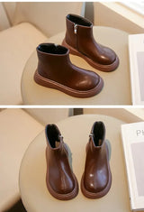 Children's Waterproof Leather Anti-Slippery Ankle Boots - Omega Lifestyles