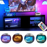 Modern 63-Inch High Gloss LED TV Stand With Storage