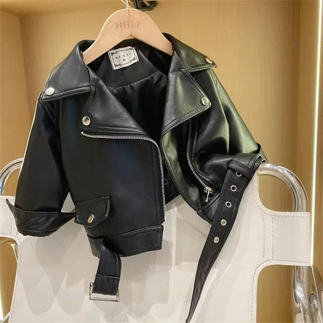 Children’s Autumn Thin Cotton Polyester PU Leather Jacket - Omega Lifestyles