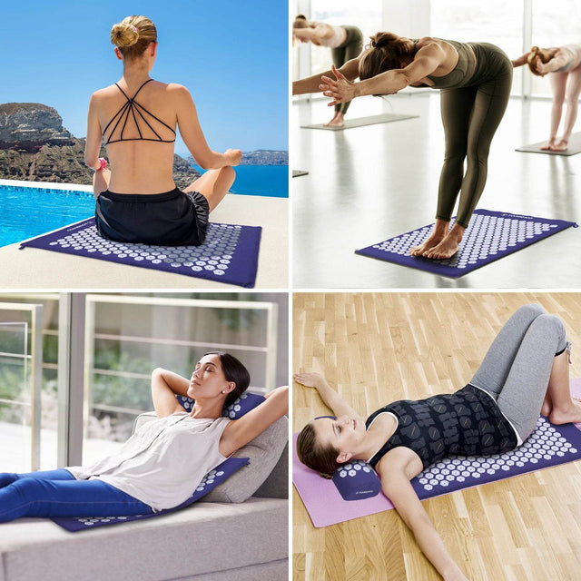 Acupressure Mat and Pillow Massage Set for Relaxation - Omega Lifestyles