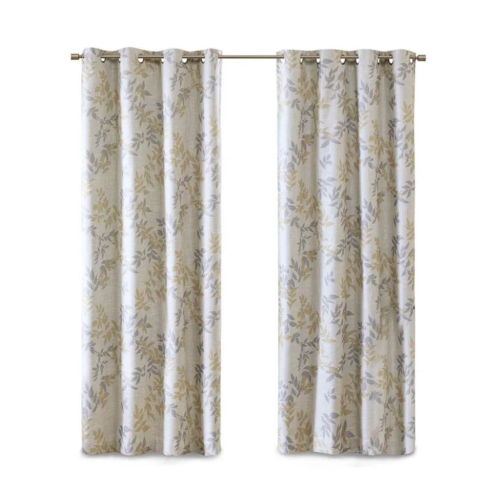 Printed Botanical Blackout Curtain Panel With Privacy