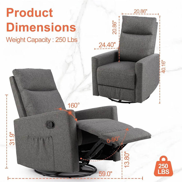 360 Swivel High Back Recliner Chair - Omega Lifestyles