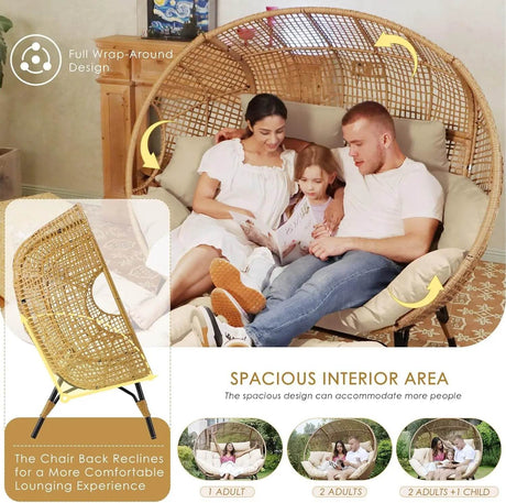 Oversized Double Egg Chair With Cushions - Omega Lifestyles