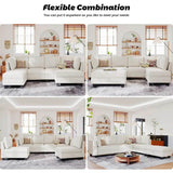 Velvet L-Shaped Sectional Sofa With Ottoman - Omega Lifestyles