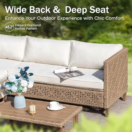 Bohemian Outdoor Wicker Patio Conversation Set - Omega Lifestyles