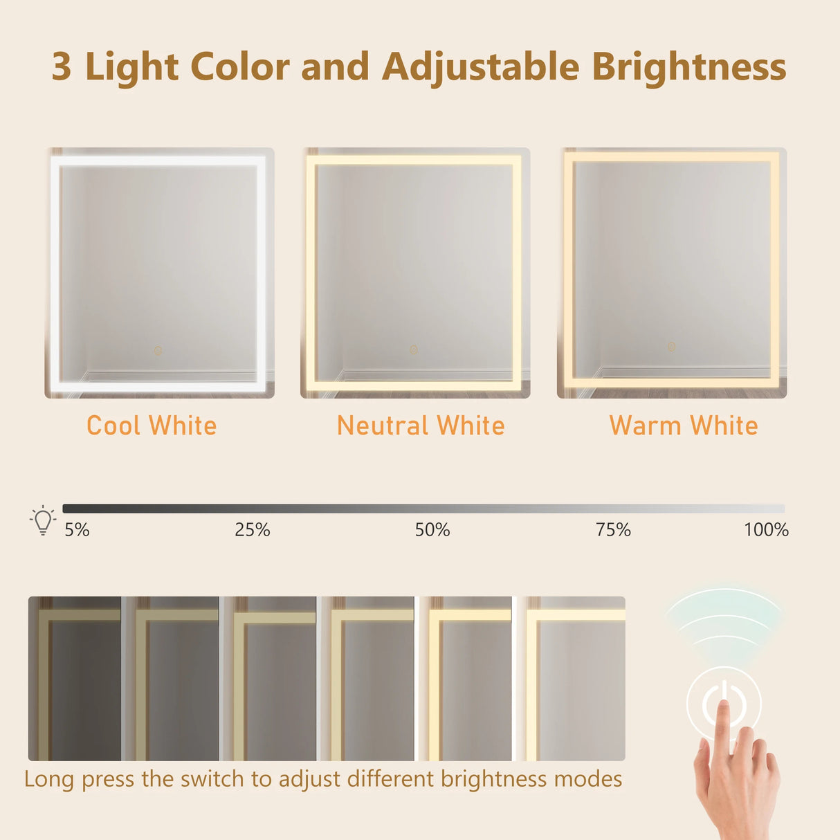 Farmhouse Makeup Vanity Desk With Mirror Lights Stool