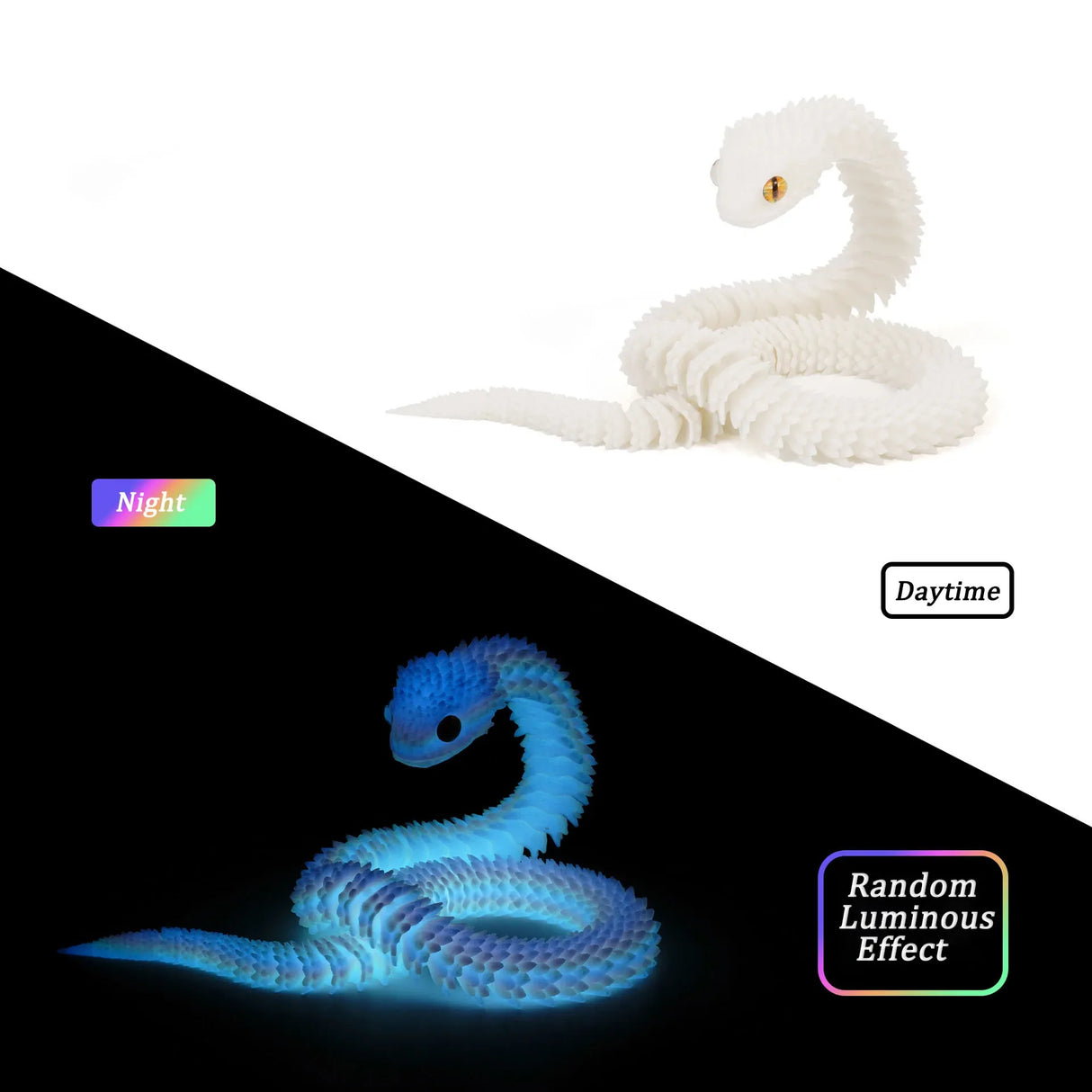 30cm Articulated 3D Printed Snake Toy Desktop Ornament - Omega Lifestyles