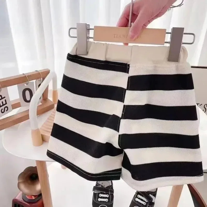 2-Piece Striped Short-Sleeve T-Shirt and Shorts Set - Omega Lifestyles