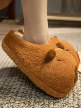 Capybara Plush Indoor Winter Slip-On Cozy Slippers