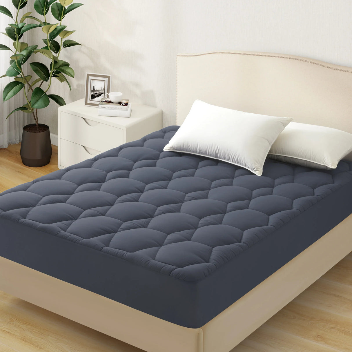 Queen Soft Cooling Quilted Mattress Protector Pad - Omega Lifestyles