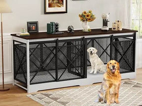 Double Dog Crate Furniture Heavy Duty Chew-Resistant Indoor - Omega Lifestyles