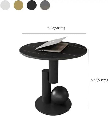Modern Stone Coffee Table with Metal Base - Omega Lifestyles