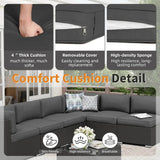 7-Piece Outdoor Rattan Wicker Sectional Sofa Set - Omega Lifestyles