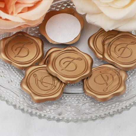 Pack Of 25 Initial Alphabet Adhesive Wax Seal Stickers - Omega Lifestyles
