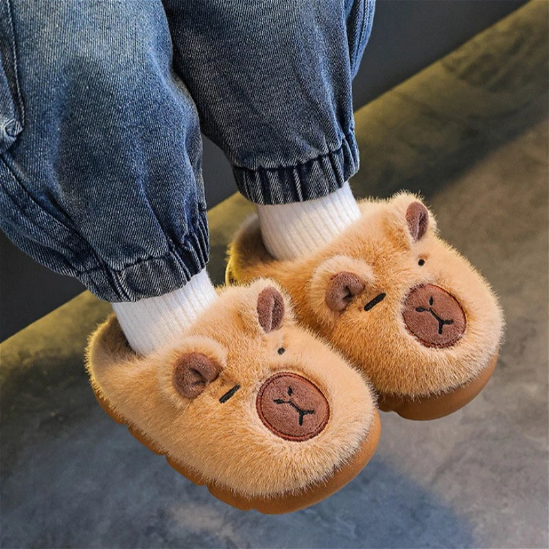 Kids Plush Anti-Slip Winter Warm Cotton Slippers