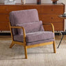 Mid-Century Modern Chenille Armchair with Lumbar Pillow - Omega Lifestyles
