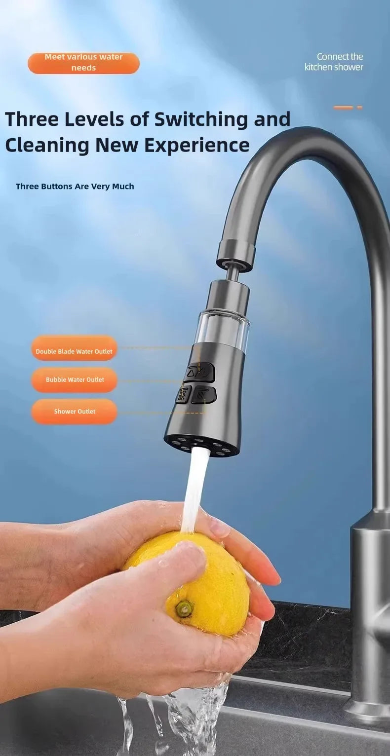 3-In-1 Kitchen Faucet Extender With Filter And 720° Rotation - Omega Lifestyles
