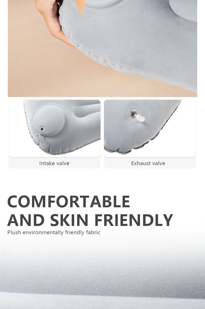 Inflatable Portable Camping Pillow With Built-In Pump - Omega Lifestyles