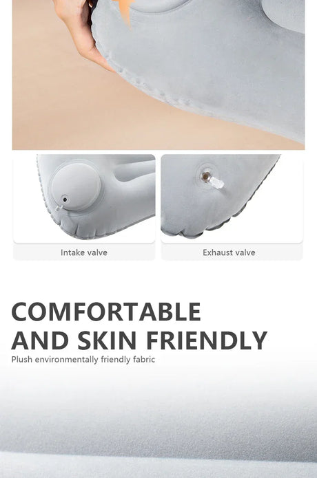 Inflatable Portable Camping Pillow With Built-In Pump - Omega Lifestyles