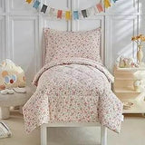 White Star Toddler Bedding Set,4 Pieces Reversible Toddler Comforter Set,Ultra Soft Crib Bed Set for Girls and Boys,Including C - Omega Lifestyles