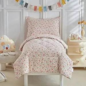 White Star Toddler Bedding Set,4 Pieces Reversible Toddler Comforter Set,Ultra Soft Crib Bed Set for Girls and Boys,Including C - Omega Lifestyles