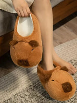 Capybara Plush Indoor Winter Slip-On Cozy Slippers