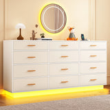 Modern 12 Drawer Dresser With Built-In Charging Station