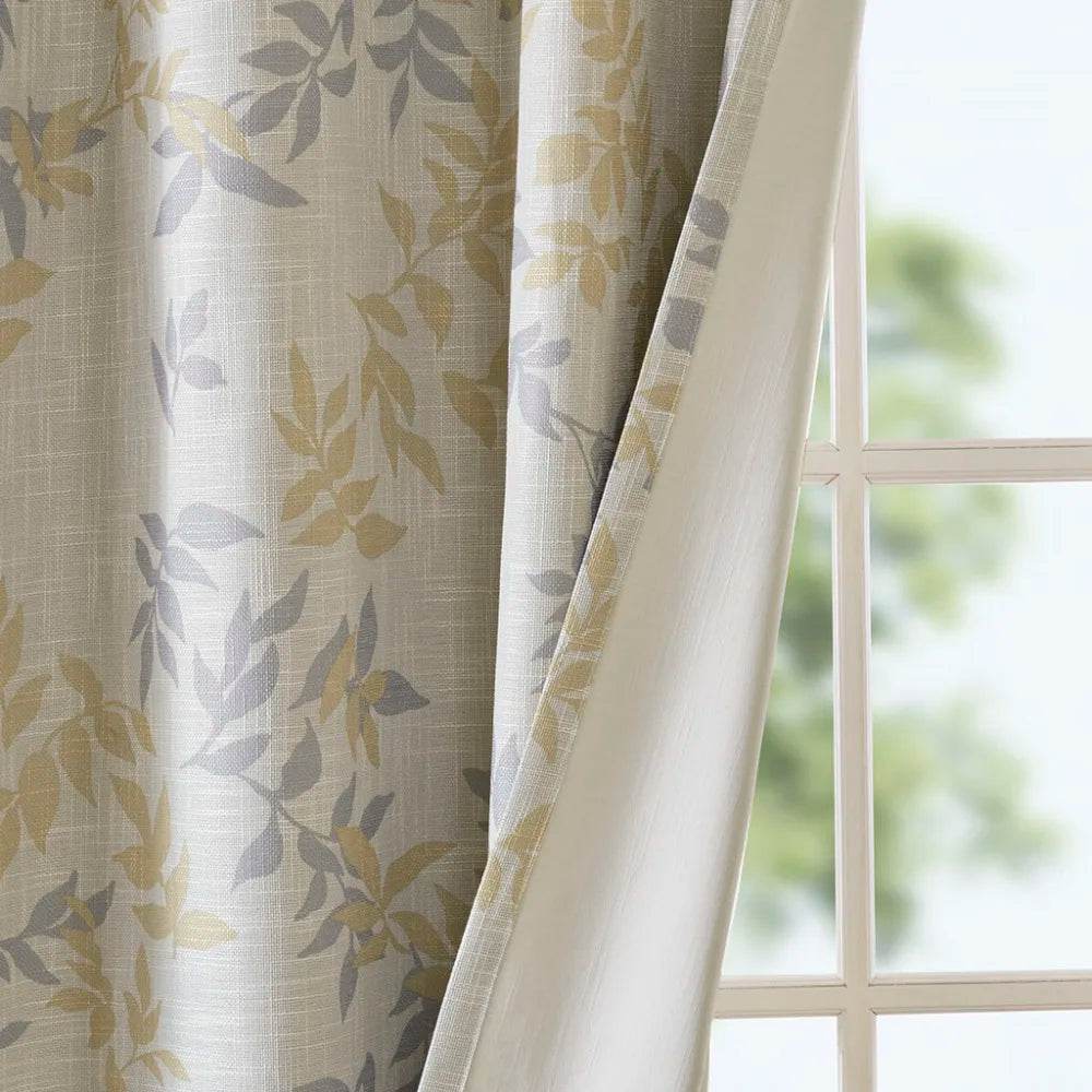 Printed Botanical Blackout Curtain Panel With Privacy