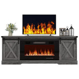 Farmhouse Wooden Sliding Barn Door Coffee Bar Cabinet