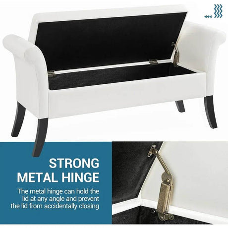 Vintage Faux Leather Storage Bench - Omega Lifestyles