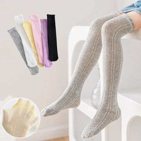 Breathable Cotton Knit Kids Over Knee Socks - Omega Lifestyles