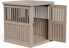 Lockable Resin Dog Crate End Table Nightstand - Omega Lifestyles