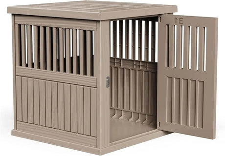 Lockable Resin Dog Crate End Table Nightstand - Omega Lifestyles